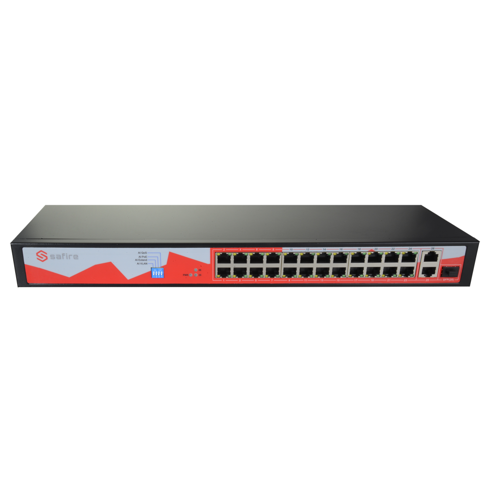 SAFIRE Switch 24 ports PoE + 2 Uplink + 1 SFP