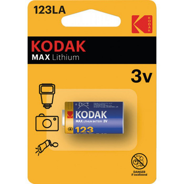 KODAK MAX LITHIUM CR123A 3V