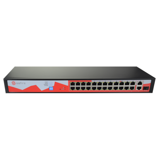 [SF-Switch/24p+2Up+1SFP] SAFIRE Switch 24 ports PoE + 2 Uplink + 1 SFP